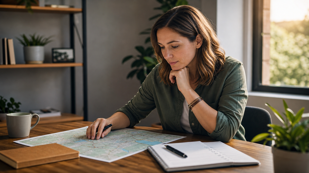 A thoughtful person reviewing a plan at a desk, representing the Enneagram Type 6 Loyal Questioner profile.